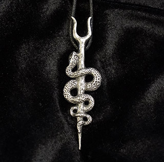 Serpent and Stang - pewter pendant