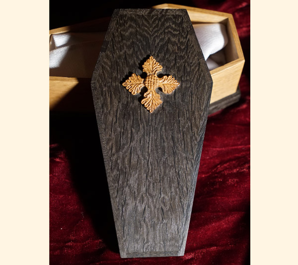 Mandrake figure in Oak Coffin box 1