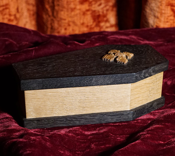 Mandrake figure in Oak Coffin box 11